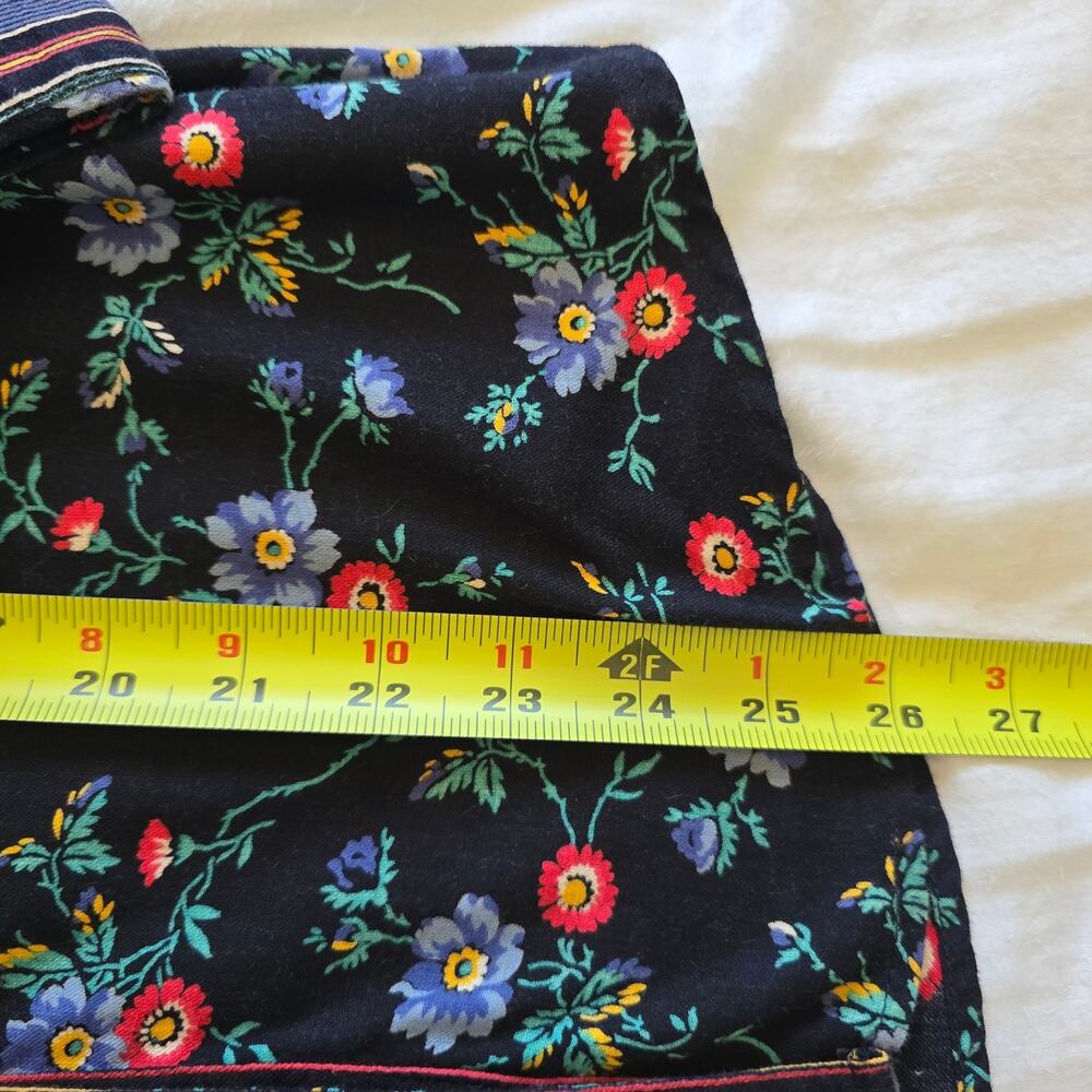 Vintage Bis by Gene Ewing Floral Printed Ruffle Blouse Black Size M Whimsigoth - Picture 7 of 7